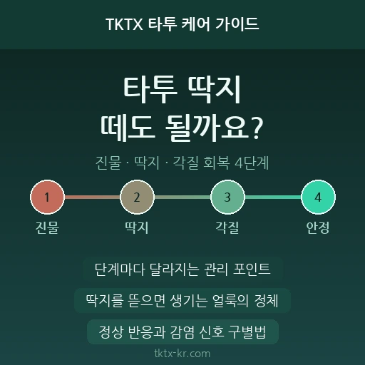 타투 딱지 떼도 되나요? – 진물·딱지·각질 회복 4단계와 단계마다 해야 할 일
