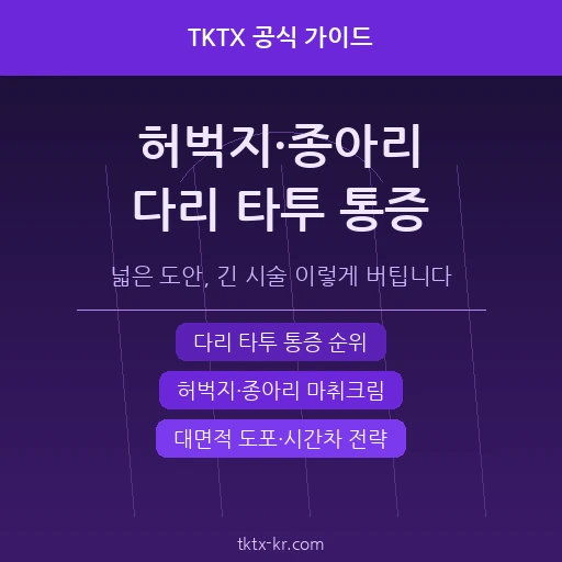 허벅지·종아리 타투 마취크림 완벽 가이드 – 다리 부위 통증 지도와 넓은 도안 장시간 시술 대비법